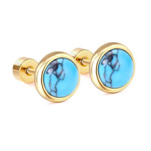 Cross-border hot sales in Europe and the United States fashion earrings wholesale retro classic light luxury blue turquoise summer senior sense of new earrings