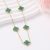 Striped Clover Necklace Green